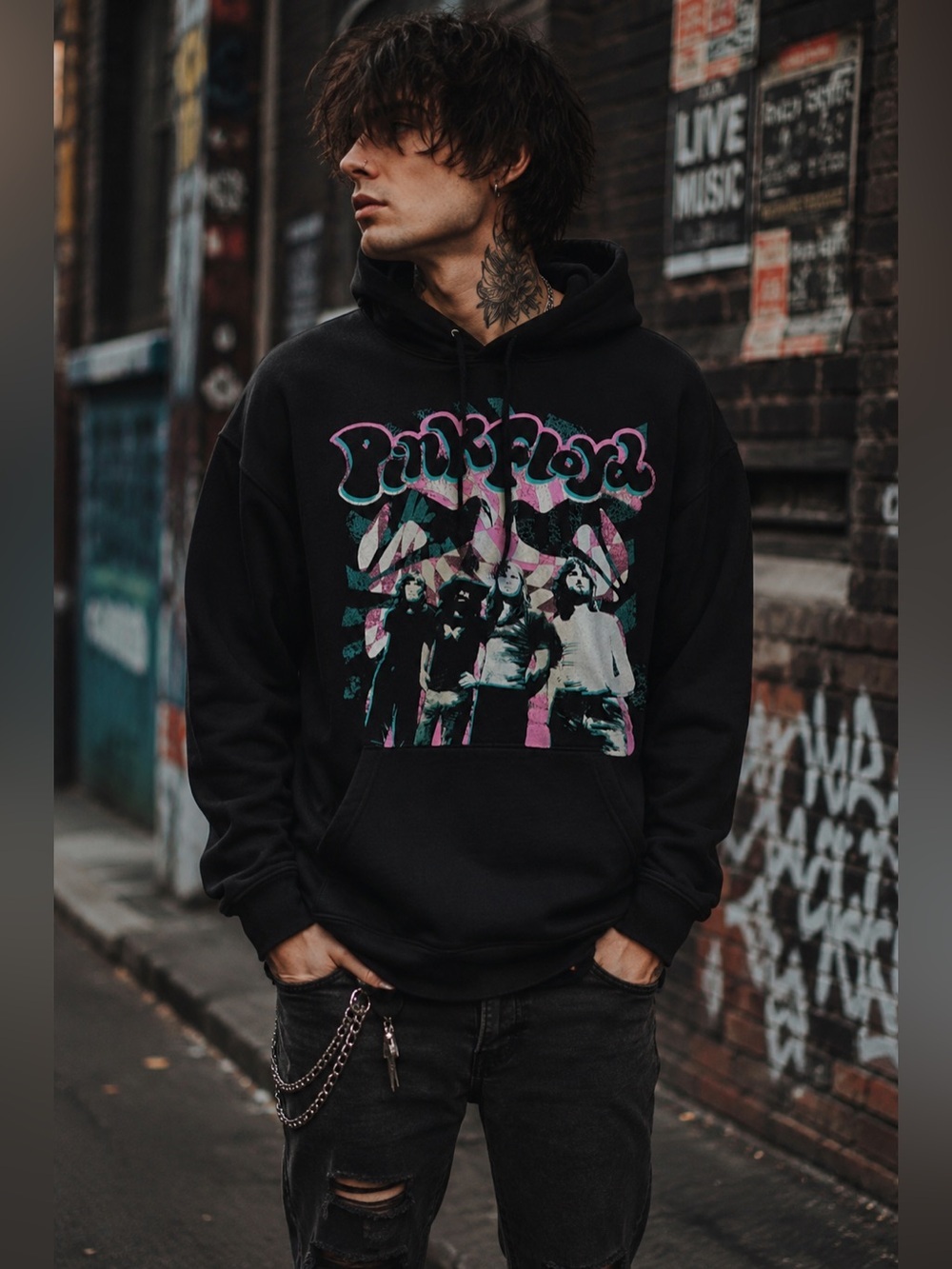 🖤 Pink Floyd Graphic Hoodie – Black – Unisex